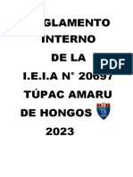 Reglamento Interno de La I.E.I.A #20697 Túpac Amaru de Hongos 2023