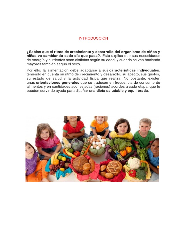 Nutrición en Los Niños | PDF | Nutrición | Dieta y nutrición