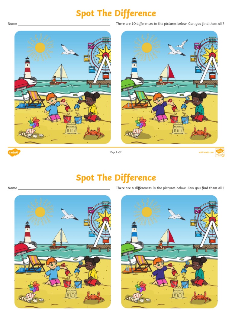 Spot The Difference: There Are 10 Differences in The Pictures Below ...