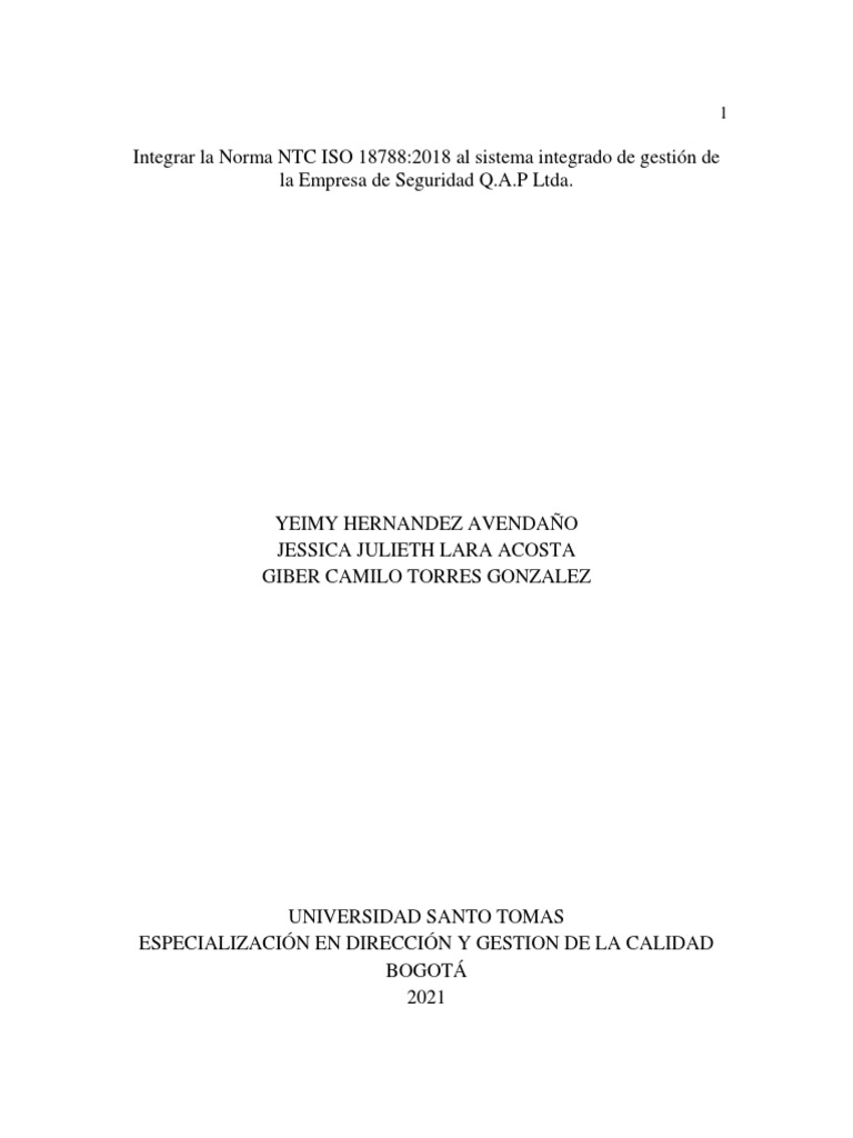 Integración de NTC ISO 18788 en Seguridad QAP | PDF