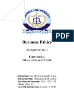 Business Ethics: Assignment No.1