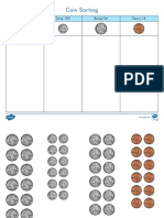 Coin Sorting: Quarter 25 Dime 10 Nickel 5 Penny 1