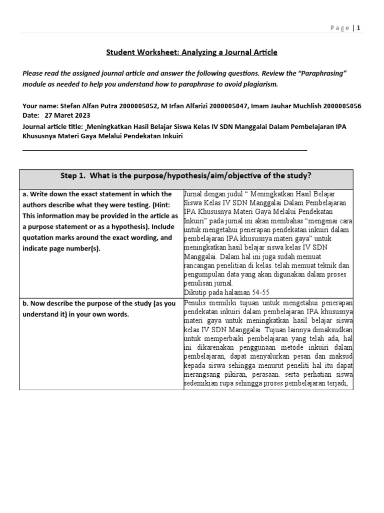 Journal Review Template | PDF