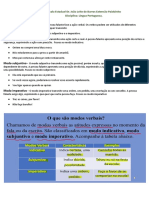 Modos verbais: indicativo, subjuntivo e imperativo