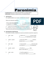 Ficha - Paronimia 5to Primaria