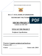 Micro Project: Dr. D. Y. Patil School of Engineering (Second Shift Polytechnic)