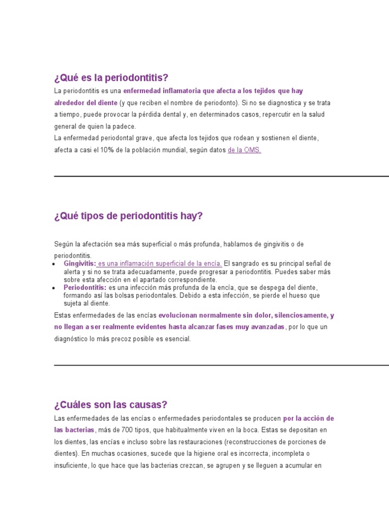 Qué Es La Periodontitis | PDF | Causas de la muerte | Epidemiología