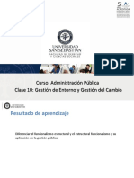 Clase 10: Gestión de Entorno y Gestión Del Cambio Curso: Administración Pública