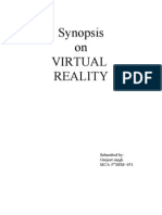 Synopsis On Virtual Reality: Submitted By: Gurjeet Singh Mca 3 SEM-051