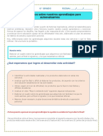 Reflexionamos Sobre Nuestros Aprendizajes para Autoevaluarnos