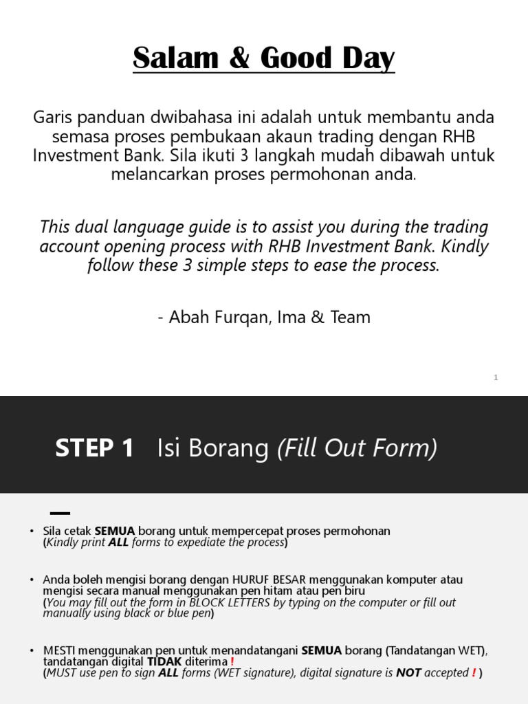 Panduan Pembukaan Akaun RHB Trading | PDF