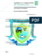 Municipalidad C.P. Ciudad Satélite: Nota de Entrega de Dinero