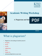 Plagiarism and Referencing