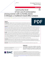 Individual and Community-Level Determinants of Non-Use of Contraceptive Among Women With No Fertility Desire in Ethiopia: A Multilevel Mixed-Efect Analysis