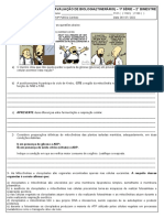 Avaliação de Biologia (Itinerário) - 1 Série - 2° Bimestre