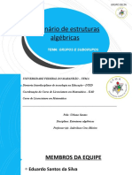 Seminário de Estruturas Algébricas: Tema: Grupos E Subgrupos