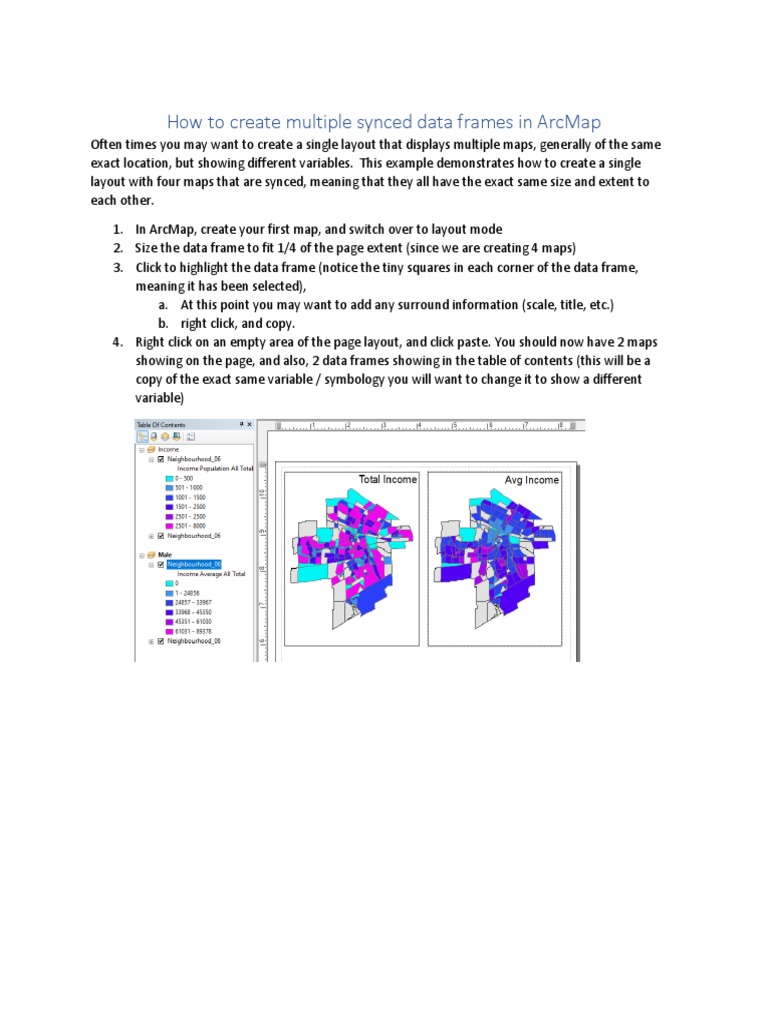 How To Create Multiple Synced Data Frames in ArcMap PDF