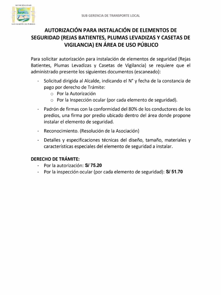 Transporte Requisitos Autorizacion Seguridad PDF