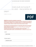 Fişa Semestrială Studii de Licenţă IF - SEM. II, 2022-2023 - FACULTATEA DE Drept