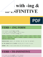 Verbs With - Ing & to-InFINITIVE