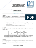 Microéconomie 2: Travaux Diriges