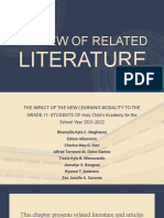 Review of Related Literature on the Impact of New Learning Modalities