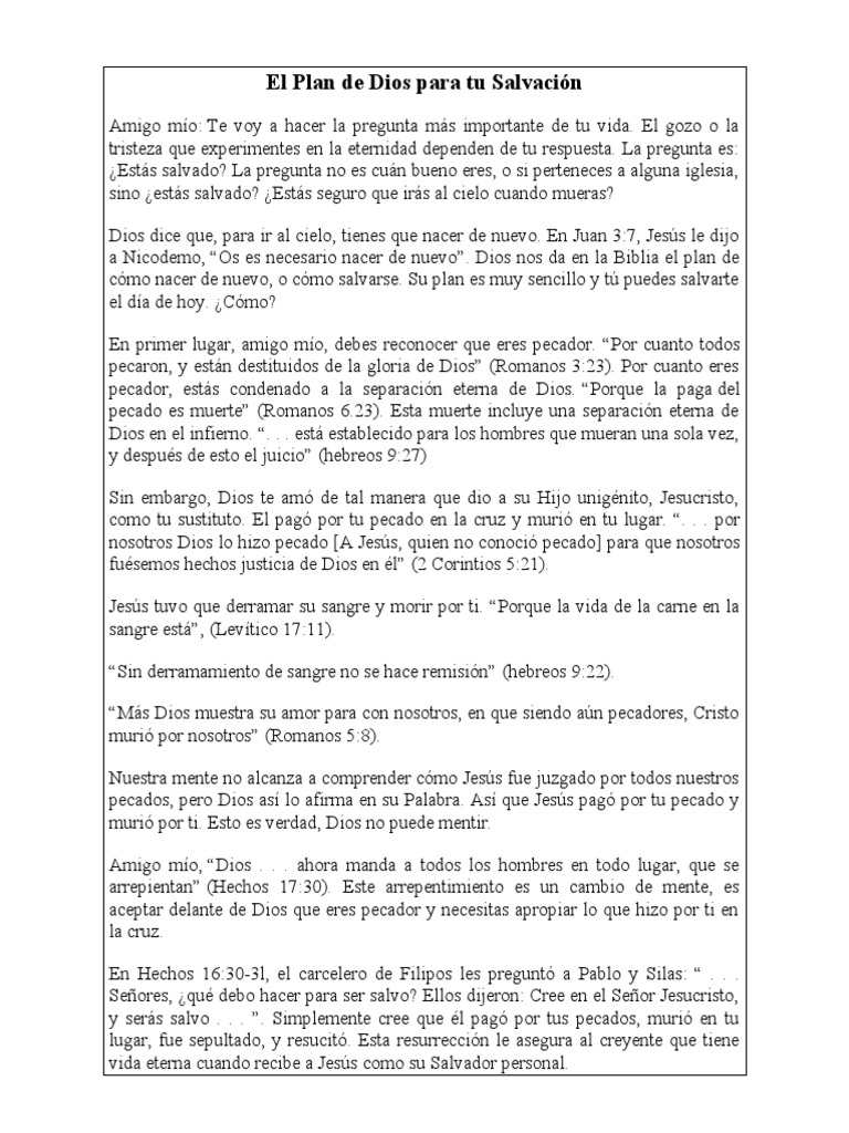 El Plan de Salvación de Dios | PDF | Pecado | Salvación