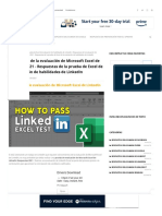 Respuestas de La Prueba de Excel de La Evaluación de Habilidades de LinkedIn