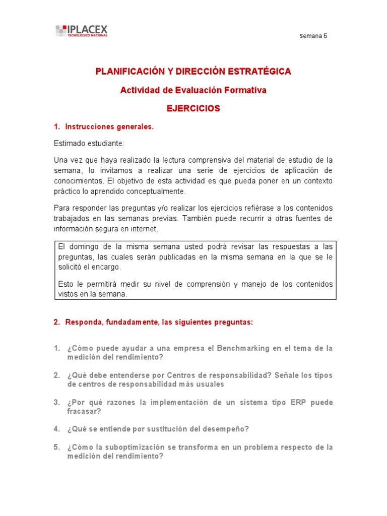 Ejercicios Semana 6 | PDF | Crecimiento personal y profesional