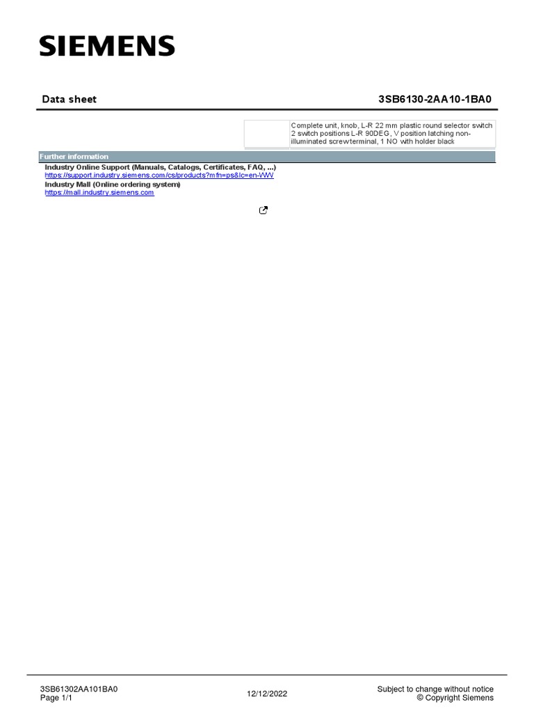 3SB61302AA101BA0 Datasheet en | PDF