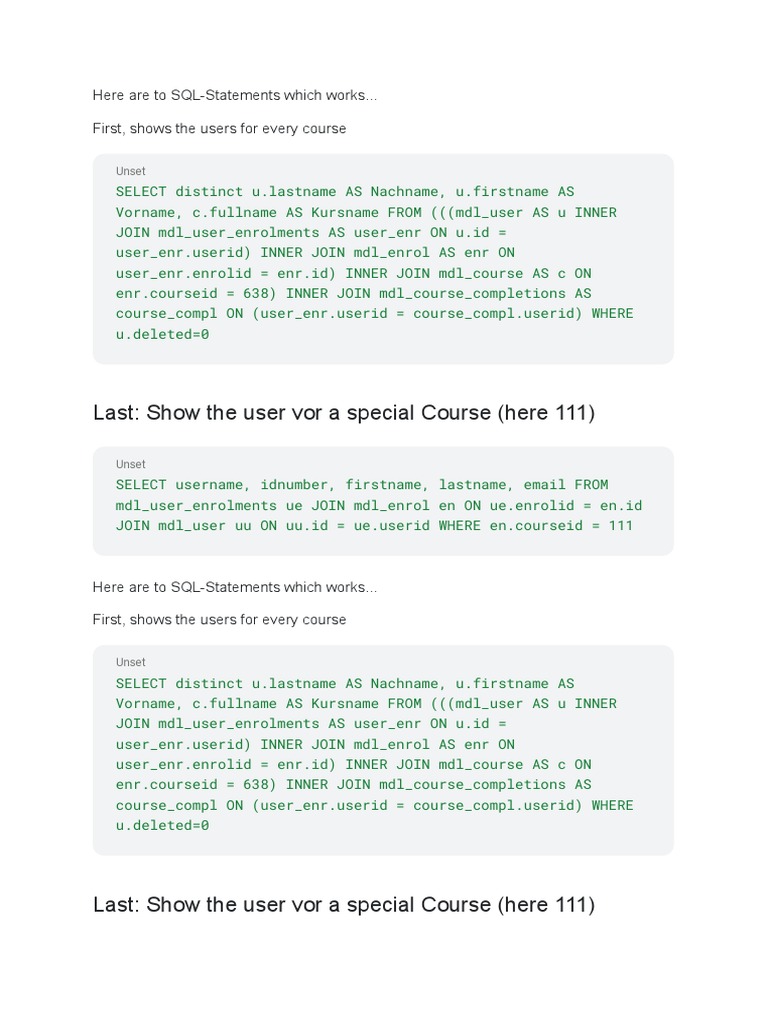 Sql in moodle pdf