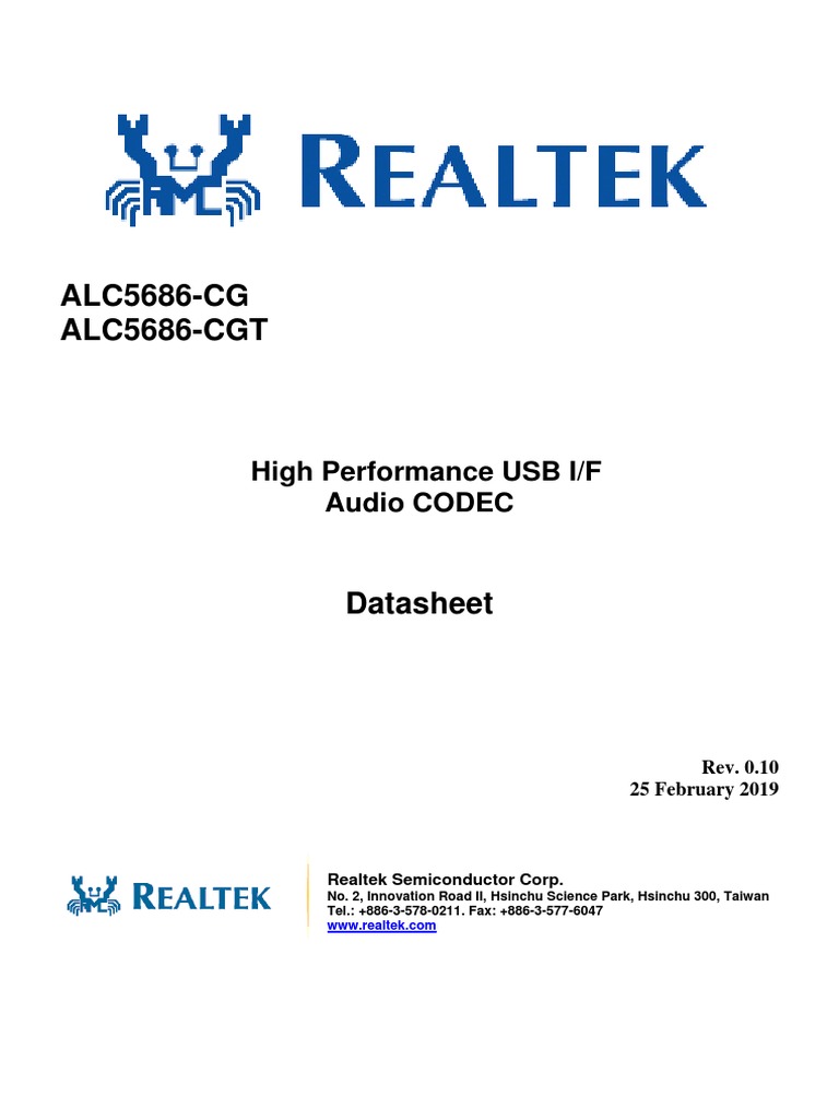 ALC5686 | PDF | Headphones | Analog To Digital Converter
