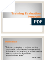 Training Evaluation Program