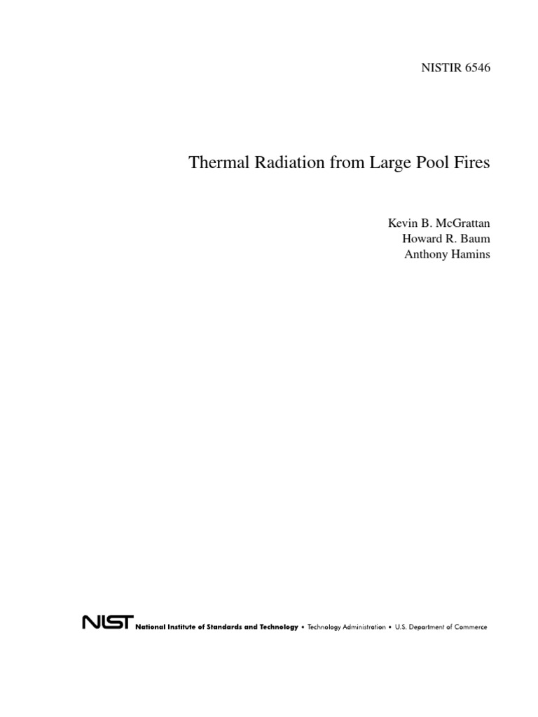 Thermal Radiation From Large Pool Fires: NISTIR 6546 | PDF
