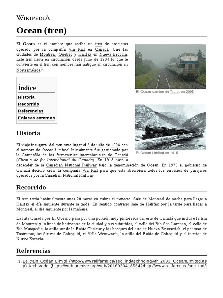Ocean (Tren) PDF Transporte de tierra Transporte ferroviario