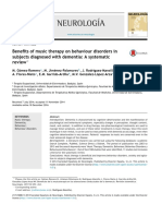 Neurología: Benefits of Music Therapy On Behaviour Disorders in Subjects Diagnosed With Dementia: A Systematic Review