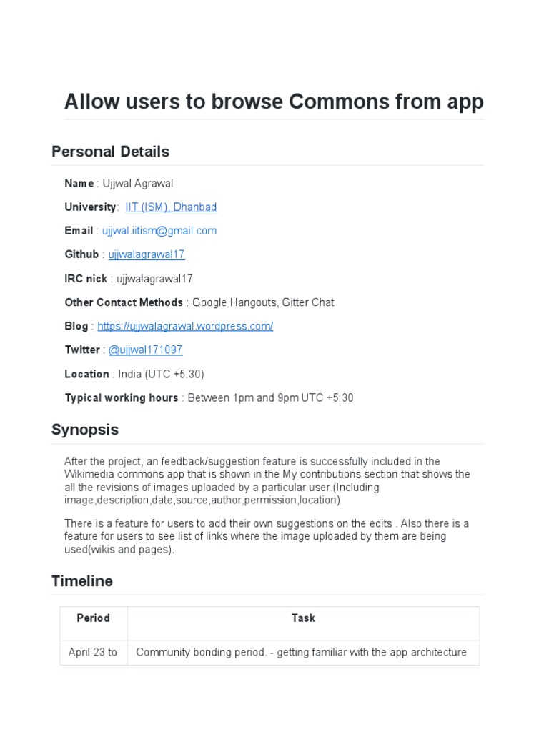 Gsoc Proposal Pdf Cyberspace Internet