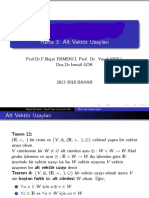 Mat 114 L Ineer Ceb Ir ( Istat Ist Ik, Astronom Iveuzayb Il Imler I) Hafta 3: Alt Vektör Uzaylar