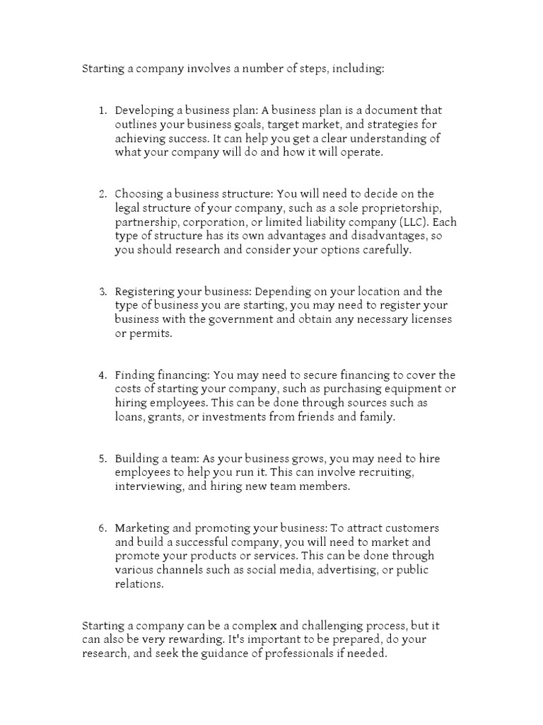 Steps to Start a Successful Company | PDF
