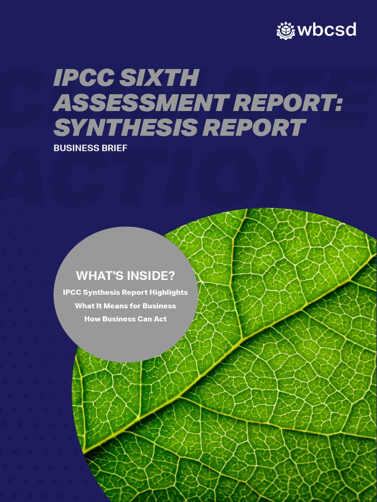 IPCC Sixth Assessment Report Synthesis Report: Business Brief | PDF ...