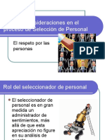 Algunas Consideraciones en El Proceso de Selección de Personal