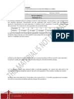 Bio 30: Genetics Problem Set 2: Genetics and Molecular Biology Division