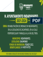 Rehabilitación de Drenaje en Indaparapeo, en La Localidad de Zacapendo, en La Calle Perpendicular Y Paralela A La Vía Del Tren