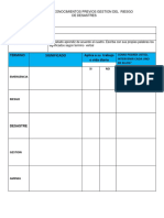 Termino Significado Aplica A Su Trabajo o Vida Diaria: Taller de Conocimientos Previos Gestion Del Riesgo DE Desastres