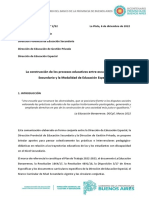 La Construcción de Los Procesos Educativos Entre Escuelas Del Nivel