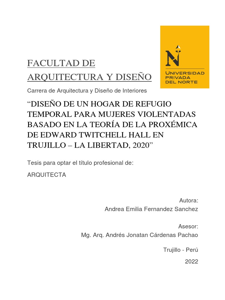 Diseño de un hogar de refugio temporal para mujeres violentadas en ...