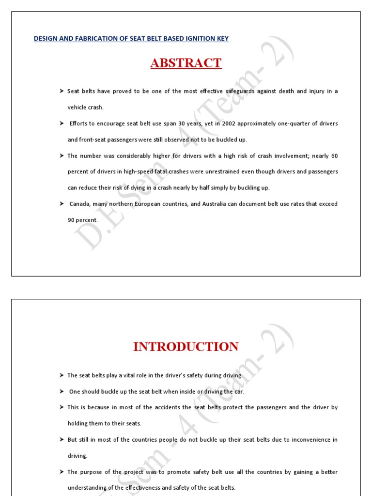 Seat Belt-Activated Ignition System | PDF | Seat Belt | Traffic Collision