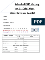 Wavell School-GCSE History Paper 2: Cold War Class Revision Booklet