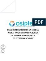 Plan de Seguridad de La Sede La Prosa - Organismo Supervisor de Inversion Privada en Telecomunicaciones