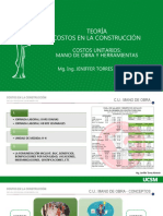 Teoría Costos en La Construcción: Costos Unitarios: Mano de Obra Y Herramientas